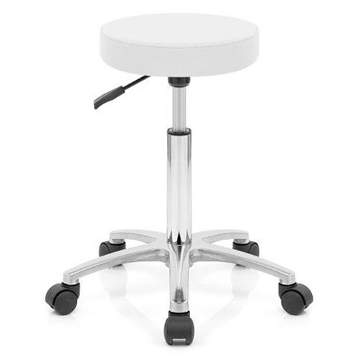 Stool - No Back - Chrome Base - White